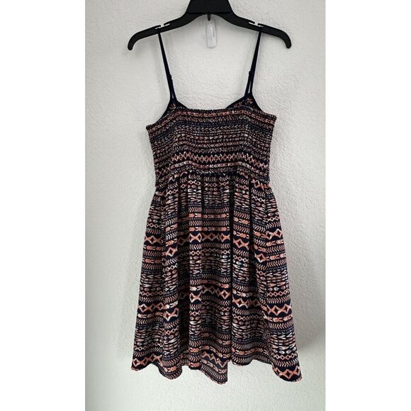 Mason + Mackenzie Mini‎ Dress Large Smocked Spaghetti Strap Sweetheart Neckline - Picture 4 of 6
